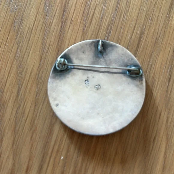 Vintage J Gomez Taxco Sterling Silver Aztec Calendar Brooch Pin Pendant 2.25" - Picture 2 of 3